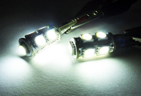 2 pieces of 9 High Power SMD LED No Error T10 168 194 2825 501 921 W5W Light bulb white