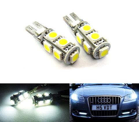 2 pieces of 9 High Power SMD LED No Error T10 168 194 2825 501 921 W5W Light bulb white