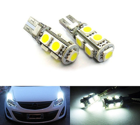 2 pieces of 9 High Power SMD LED No Error T10 168 194 2825 501 921 W5W Light bulb white