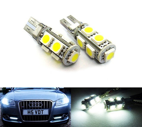 2 pieces of 9 High Power SMD LED No Error T10 168 194 2825 501 921 W5W Light bulb white