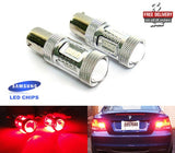 2 pieces of 15 SAMSUNG High Power 2835 SMD LED 566 BAZ15d 7225 P21/4W Light bulb 15W red