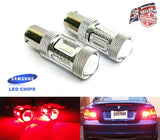 2 pieces of 15 SAMSUNG High Power 2835 SMD LED 566 BAZ15d 7225 P21/4W Light bulb 15W red