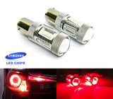 2 pieces of 15 SAMSUNG High Power 2835 SMD LED 566 BAZ15d 7225 P21/4W Light bulb 15W red