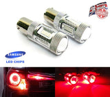 2 pieces of 15 SAMSUNG High Power 2835 SMD LED 566 BAZ15d 7225 P21/4W Light bulb 15W red