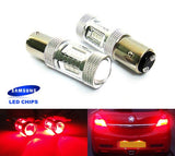 2 pieces of 15 SAMSUNG High Power 2835 SMD LED 566 BAZ15d 7225 P21/4W Light bulb 15W red