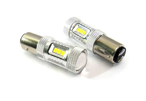 2 pieces of 15 SAMSUNG High Power 2835 SMD LED 566 BAZ15d 7225 P21/4W Light bulb 15W white