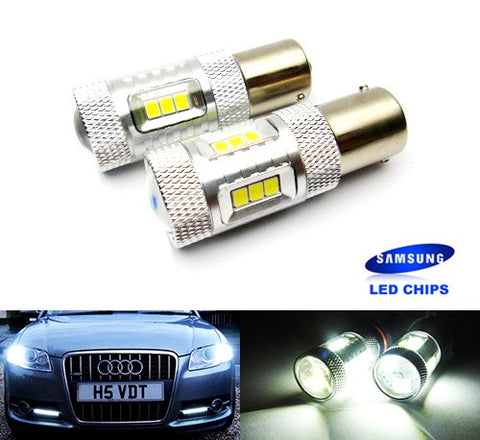 2 pieces of 15 SAMSUNG High Power 2835 SMD LED 566 BAZ15d 7225 P21/4W Light bulb 15W white