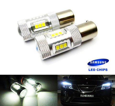 2 pieces of 15 SAMSUNG High Power 2835 SMD LED 566 BAZ15d 7225 P21/4W Light bulb 15W white