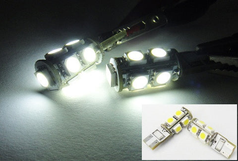 2 pieces of 9 High Power SMD LED No Error T10 168 194 2825 501 921 W5W Light bulb white