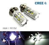 2 pieces of H6M PX15d 10x CREE XB-D LED Projector Headlight Light bulb 50W white