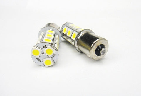 2 pieces of 18 High Power SMD LED 382 (P21W) 1156 7506 207 BA15s Light bulb white