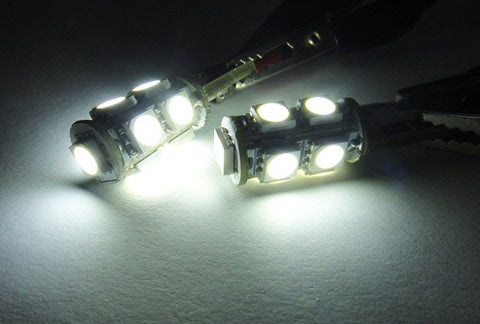 2 pieces of 9 High Power SMD LED No Error T10 168 194 2825 501 921 W5W Light bulb white