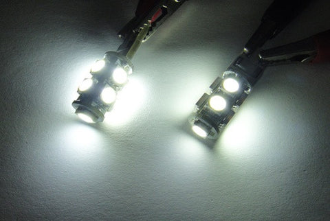 2 pieces of 9 High Power SMD LED No Error T10 168 194 2825 501 921 W5W Light bulb white