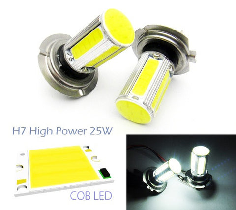 2 pieces of LUFFY H7 499 477 High Power COB LED Light bulb 25W white