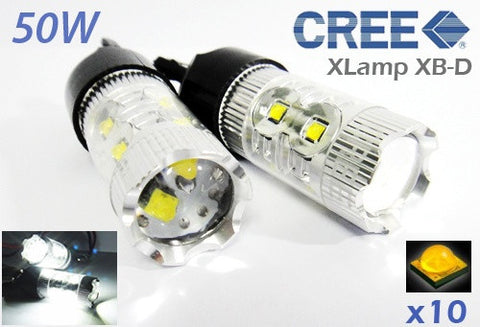 2x 580 7443 W21/5W 582 7440 W21W 992 10X CREE XB-D LED Projector Light bulb 50W white