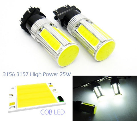 2 pieces of LUFFY 3156 P27W 3157 3057 P27/7W High Power COB LED Light bulb 25W white