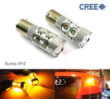 2 pieces of PY21W 581 BAU15s 10x CREE XP-E LED Projector Light bulb 50W amber