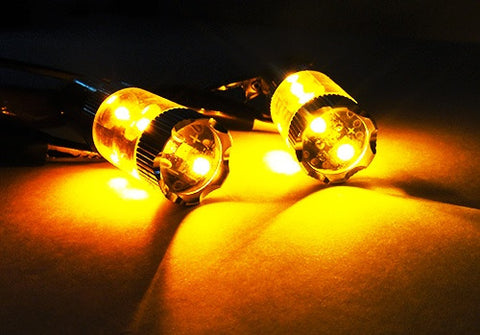 2 pieces of PY21W 581 BAU15s 10x CREE XP-E LED Projector Light bulb 50W amber