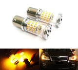 2 pieces of PY21W 581 BAU15s Diffusion Mirror 60 SMD LED Light 18W amber