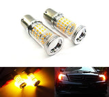 2 pieces of PY21W 581 BAU15s Diffusion Mirror 60 SMD LED Light 18W amber