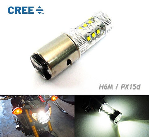 1 piece of H6 BA20d 16x CREE XB-D LED Projector Headlight Light bulb 80W white