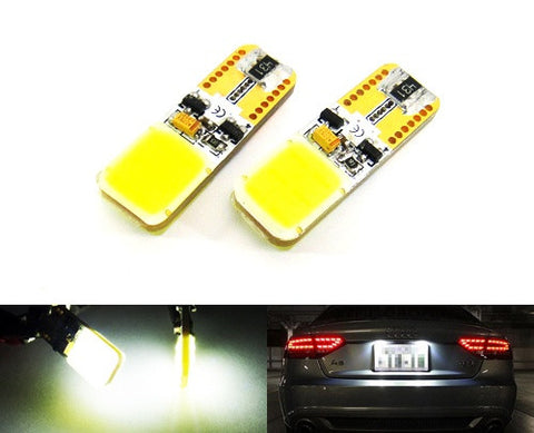 2 pieces of 6W High Power COB LED Error Free T10 168 194 2825 501 W5W wedge Light bulb white