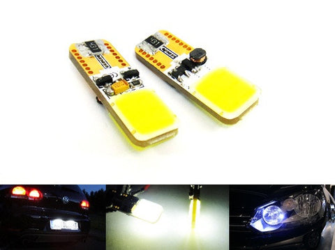 2 pieces of 6W High Power COB LED Error Free T10 168 194 2825 501 W5W wedge Light bulb white