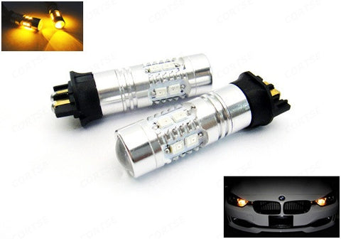 2 pieces of 10 SAMSUNG 2835 SMD LED PW24W PWY24W Light bulb amber