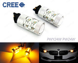 2 pieces of PW24W PWY24W 10x CREE XP-E LED Projector Light bulb 50W amber