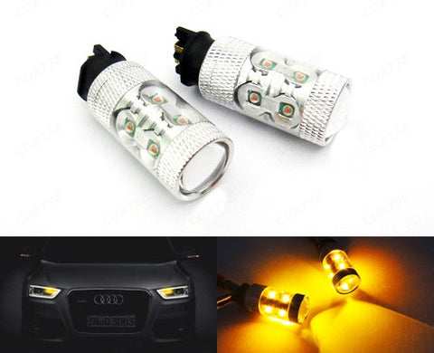 2 pieces of PW24W PWY24W 10x CREE XP-E LED Projector Light bulb 50W amber