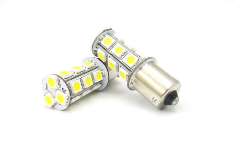 2 pieces of 18 High Power SMD LED 382 (P21W) 1156 7506 207 BA15s Light bulb white