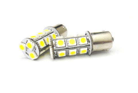 2 pieces of 18 High Power SMD LED 382 (P21W) 1156 7506 207 BA15s Light bulb white