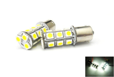 2 pieces of 18 High Power SMD LED 382 (P21W) 1156 7506 207 BA15s Light bulb white