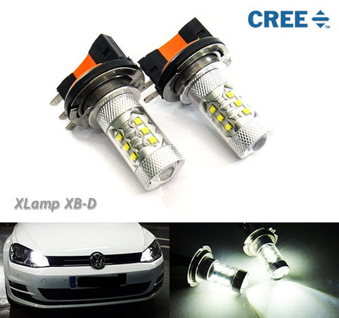 2 pieces of H15 64176 16x CREE XB-D LED Projector Light bulb 80W white