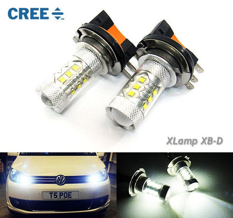 2 pieces of H15 64176 16x CREE XB-D LED Projector Light bulb 80W white