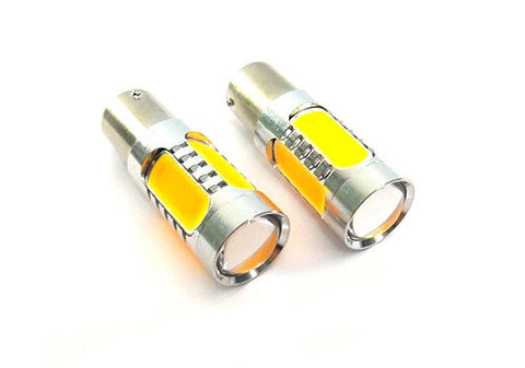 2 pieces of High Power PY21W 581 BAU15s Plasma LED Projector Light bulb 7.5W amber