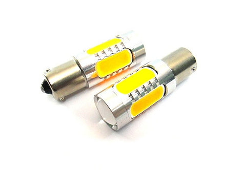 2 pieces of High Power PY21W 581 BAU15s Plasma LED Projector Light bulb 7.5W amber