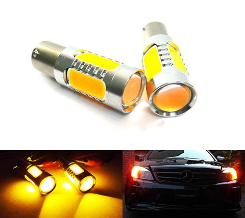 2 pieces of High Power PY21W 581 BAU15s Plasma LED Projector Light bulb 7.5W amber