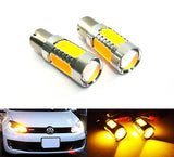 2 pieces of High Power PY21W 581 BAU15s Plasma LED Projector Light bulb 7.5W amber