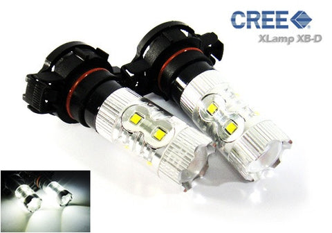 2 pieces of H16 PS19W 5202 9009 10X CREE XB-D LED Projector Light bulb 50W white