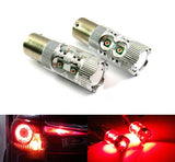 2 pieces of 566 BAZ15d 7225 P21/4W 10x CREE XB-D LED Projector Light bulb 50W red